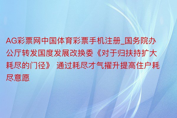 AG彩票网中国体育彩票手机注册_国务院办公厅转发国度发展改换委《对于归扶持扩大耗尽的门径》 通过耗尽才气擢升提高住户耗尽意愿