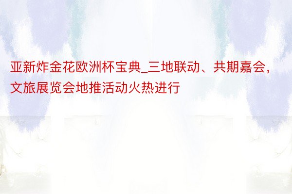 亚新炸金花欧洲杯宝典_三地联动、共期嘉会，文旅展览会地推活动火热进行
